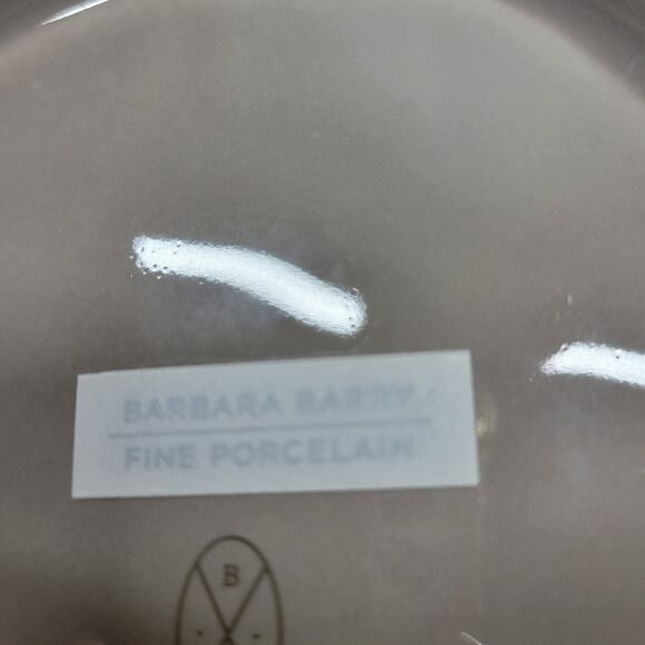 Barbara Barry Poetical Fine Porcelain Wastebasket Trash Can Vase Taupe - Picture 6 of 12